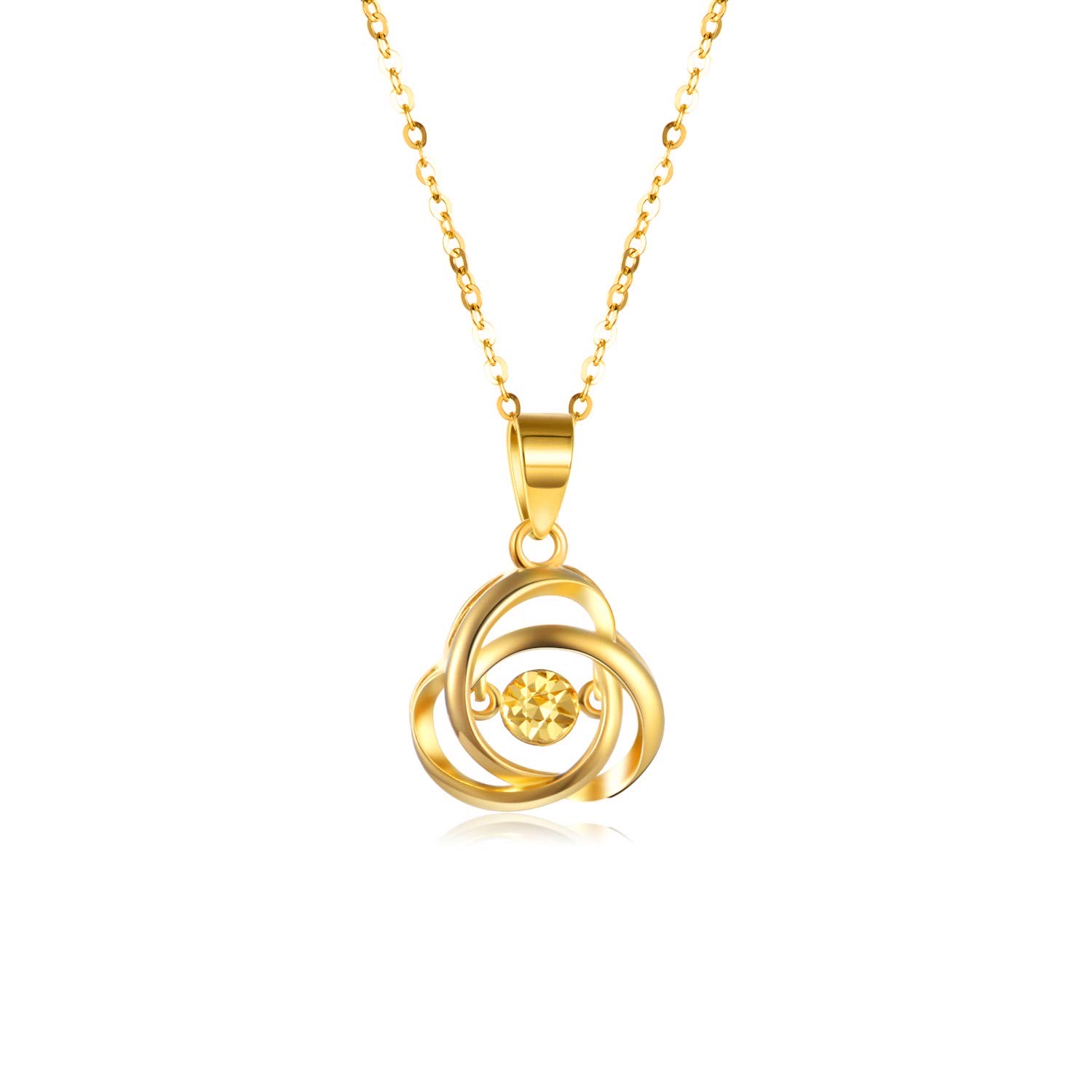 18K Gold Love Knot Pendant Necklace